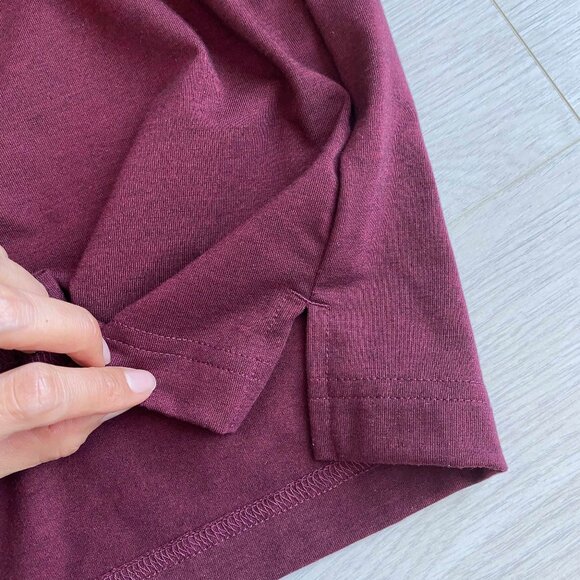 Mizzen + Main Henley Men Long Sleeve Collared Maroon Shirt in Size M Trim - Picture 9 of 9